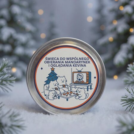 świeca w puszce mandarynki z Kevinem