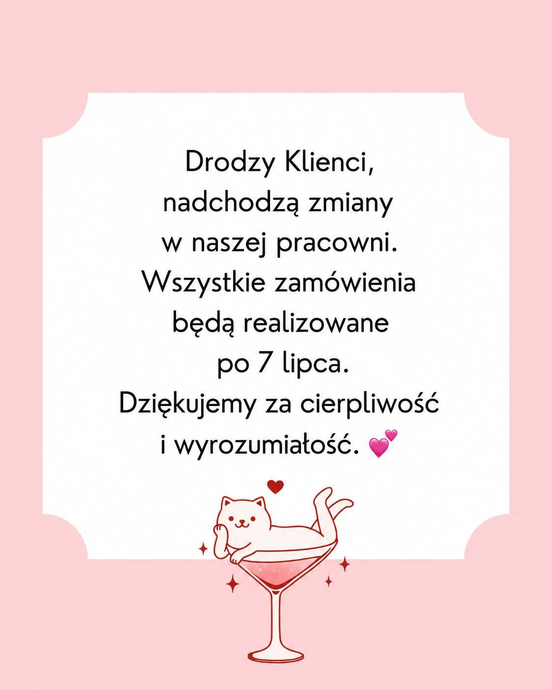 Informacja o przerwie urlopowej